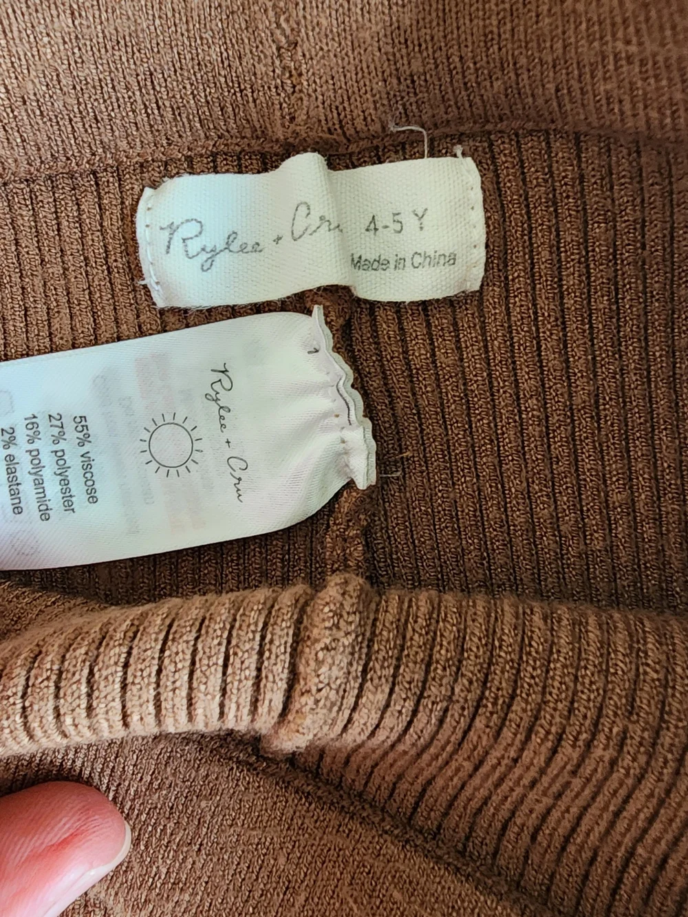 Rylee + Cru Cream, Tan & Brown Striped Cowl Sweater Set